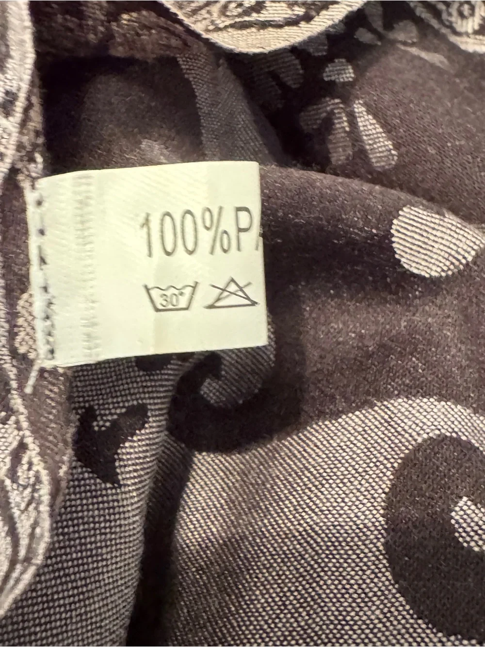 Oversized Grey & Black Paisley Pashmina Shawl Scarf Wrap Fringe 72